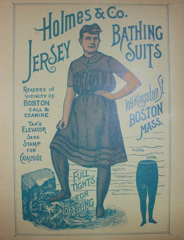 Reproduction of a swimsuit advertistment from the 1890's